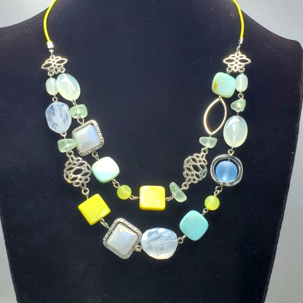 Christopher & Banks  multi color 2 strand necklace